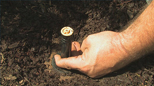 Mike, one of our Guelph irrigation repair pros, is installing a new sprinkler head